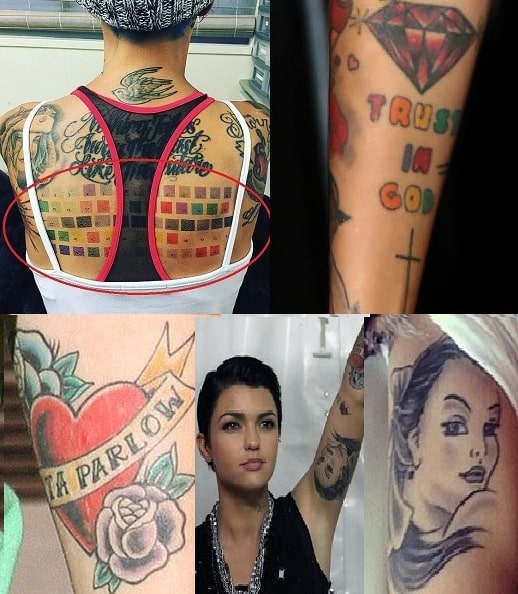 A picture of Tattoos of Ruby Rose.
